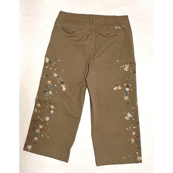 Polo Ralph Lauren Paint Splatter Big Chino 14 Cotton Twill Khaki Pants New - Picture 2 of 7